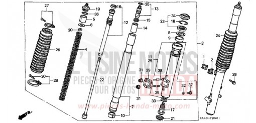 FRONT FORK (2) CR250RH de 1987